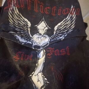 Affliction Backpack with Skull and Wings Design